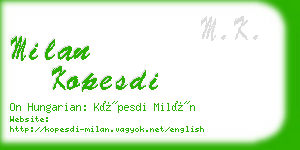 milan kopesdi business card